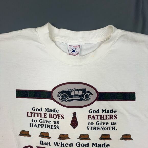 Vintage Grandpa Tee XL Delta 90s Christian Verse Shirt USA Made Funny - Picture 4 of 11